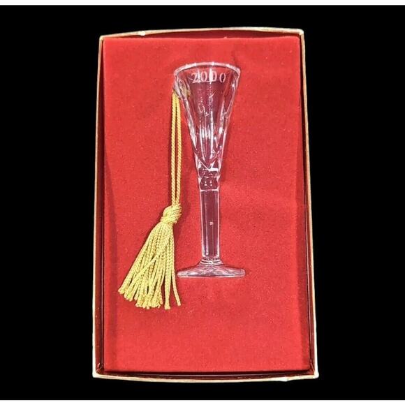 VTG 2000 Gorham Lady Anne Mini Crystal Champagne Flute Ornament Made in the USA - Picture 1 of 7